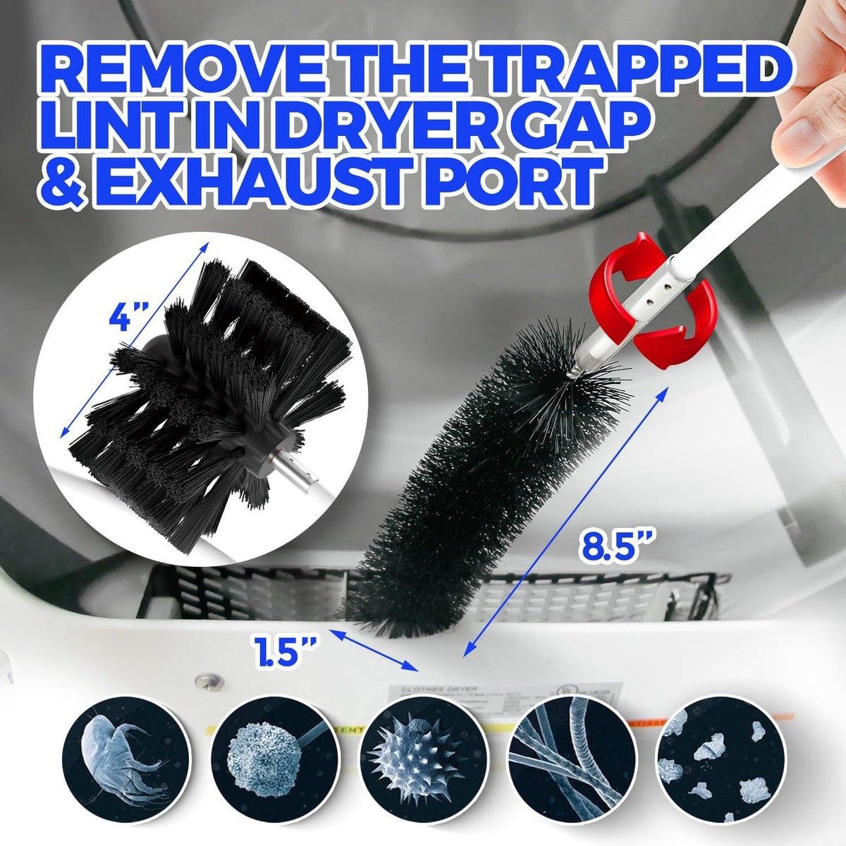 Dryer Vent Cleaning Kit – 30-Foot Flexible Brush with Drill Attachment