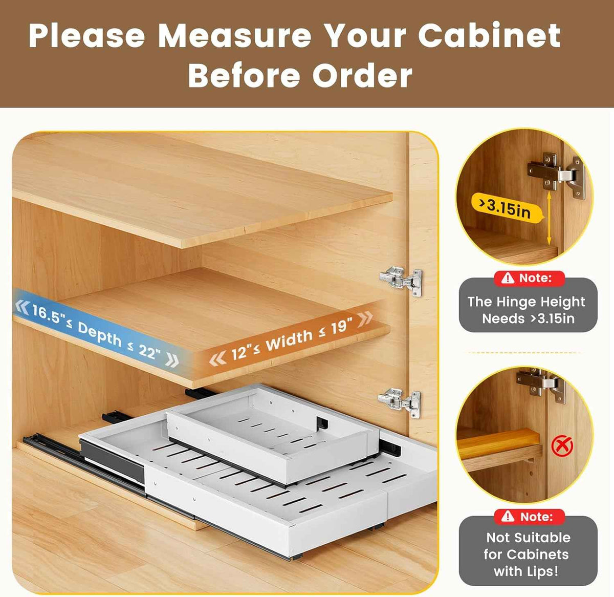 2 Pack Expandable Pull-Out Cabinet Organizer, 11.4"-18.9" W
