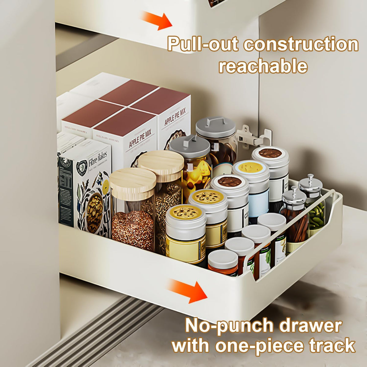 Pull Out Cabinet Organizer Fixed with Adhesive Nano Film, Heavy Duty