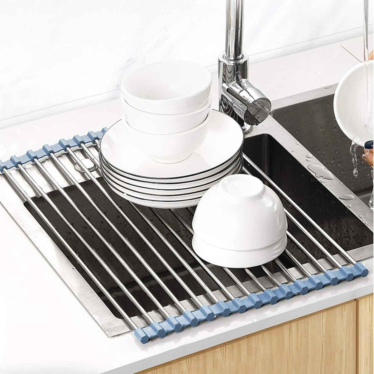 Stainless Steel Over-the-Sink Dish Drying Rack, 17.5''x11.8''