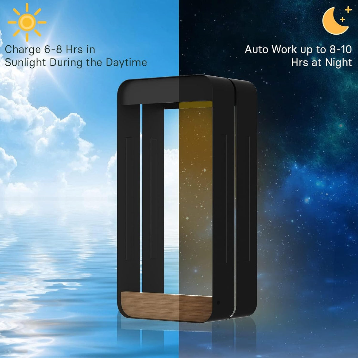 Solar Wall Sconce with Planter Shelf – Waterproof Patio Accent