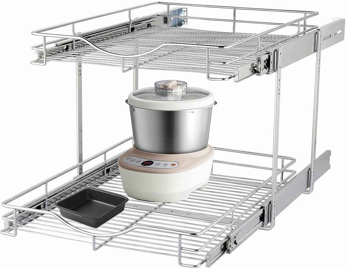 DINDON 2-Tier Pull-Out Cabinet Organizer, 17" W x 21" D