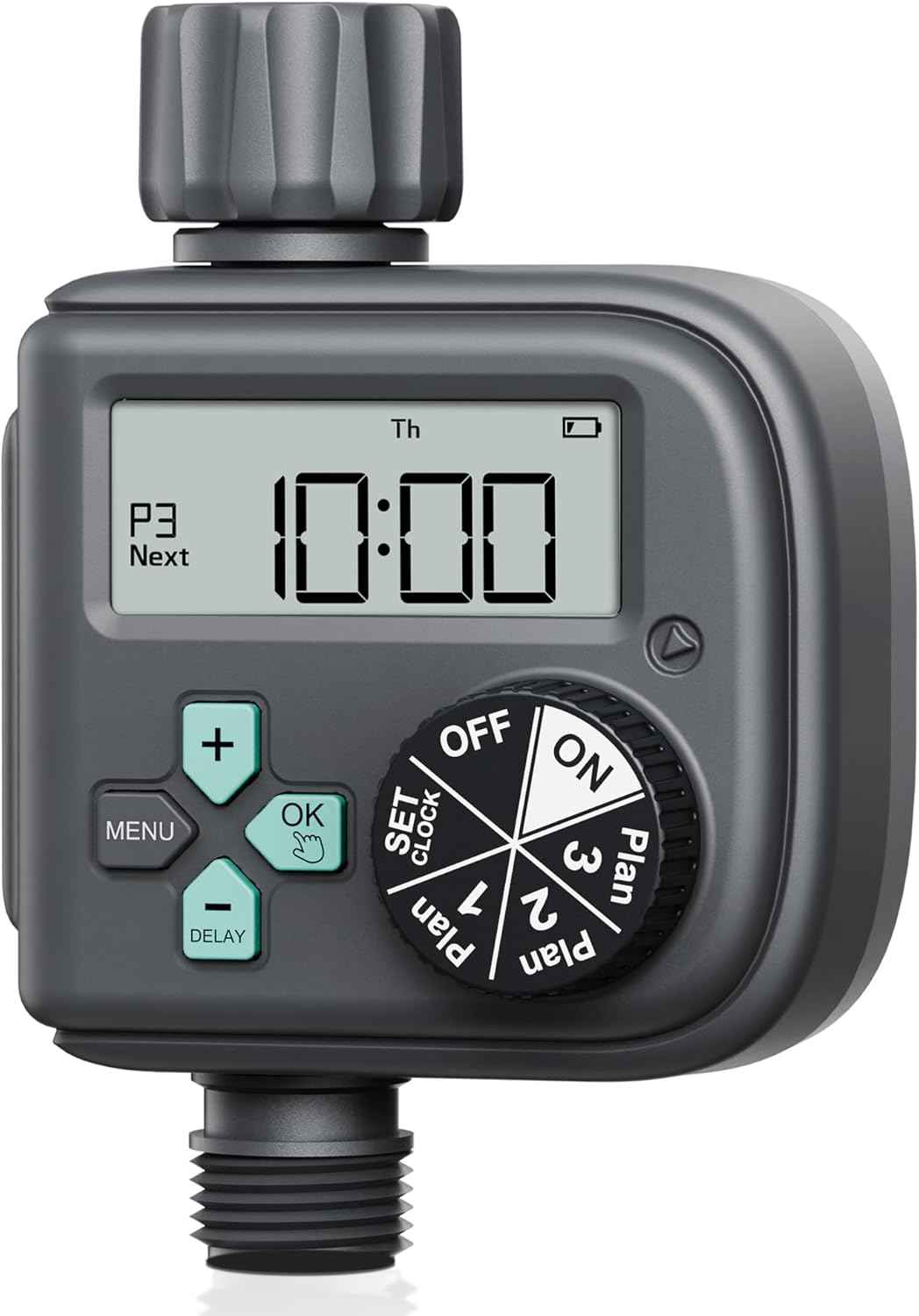 RAINPOINT Sprinkler Timer with 3 Independent Programs, Hose Timer with Rain Delay/Manual/Automatic Irrigation System, Watering Timer for Garden, Lawn, Yard