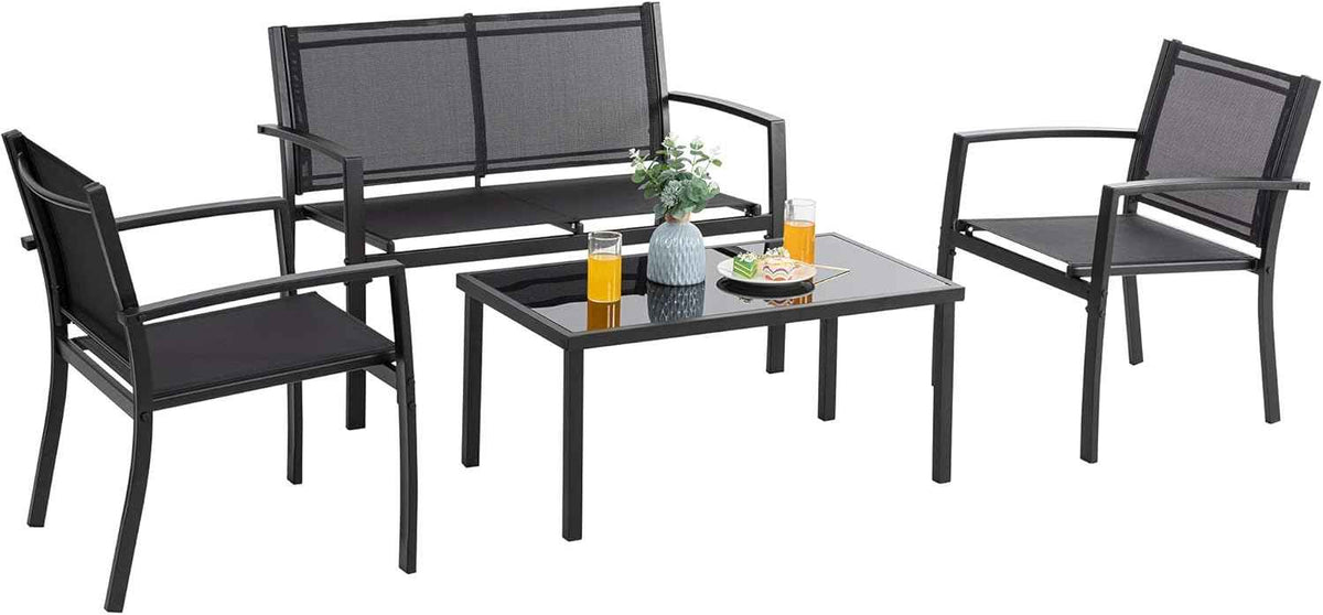 Vongrasig 4 Pieces Patio Furniture Sets,Outdoor Patio Conversation