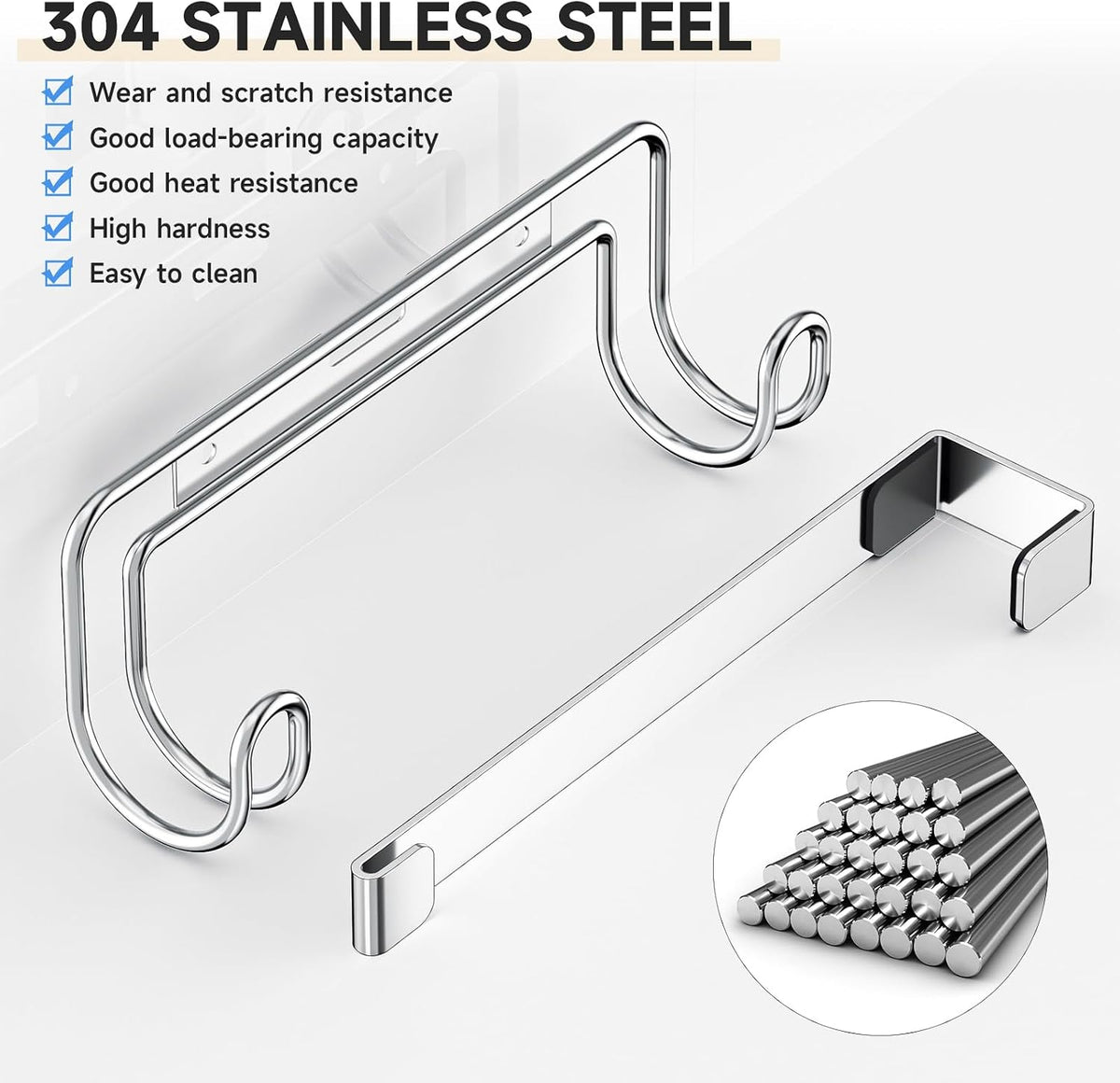 Removable-Hook Metal Ironing Board Holder – Silver - Field & Nook