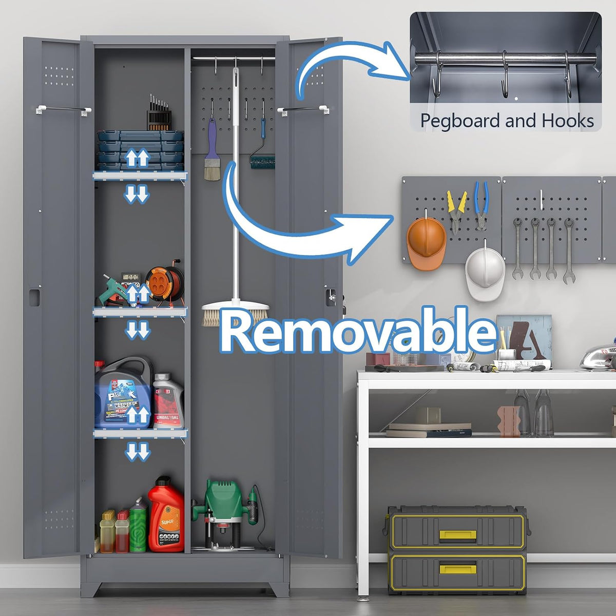 Broom Closet – Broom Closet Storage Cabinets with Lock - Field & Nook