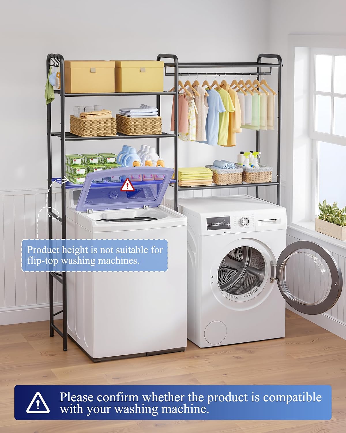 Laundry Room Shelves – Multi-Functional Over Washer and Dryer Shelves with - Field & Nook