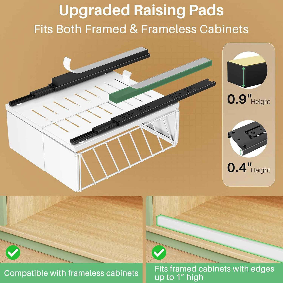 Pull out Cabinet Organizer, 1-Pack Expandable Width(9.8"-13.8") Heavy