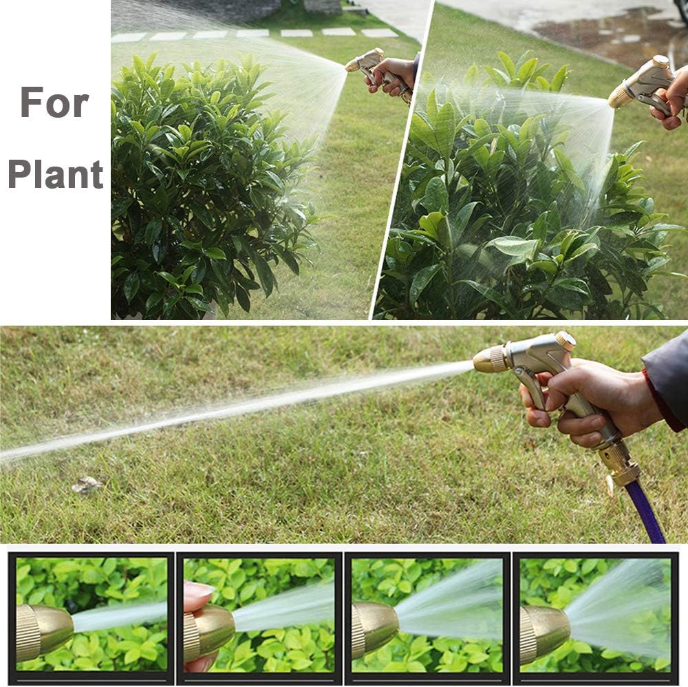 All-Metal 4-Pattern Garden Hose Nozzle with Trigger Lock - Field & Nook