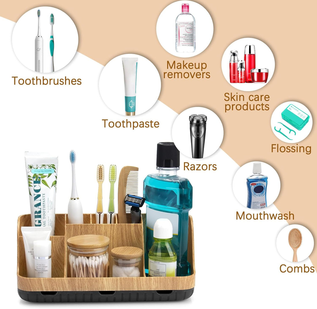 Seven-Slot Toothbrush Organizer – Detachable Drainage Holder