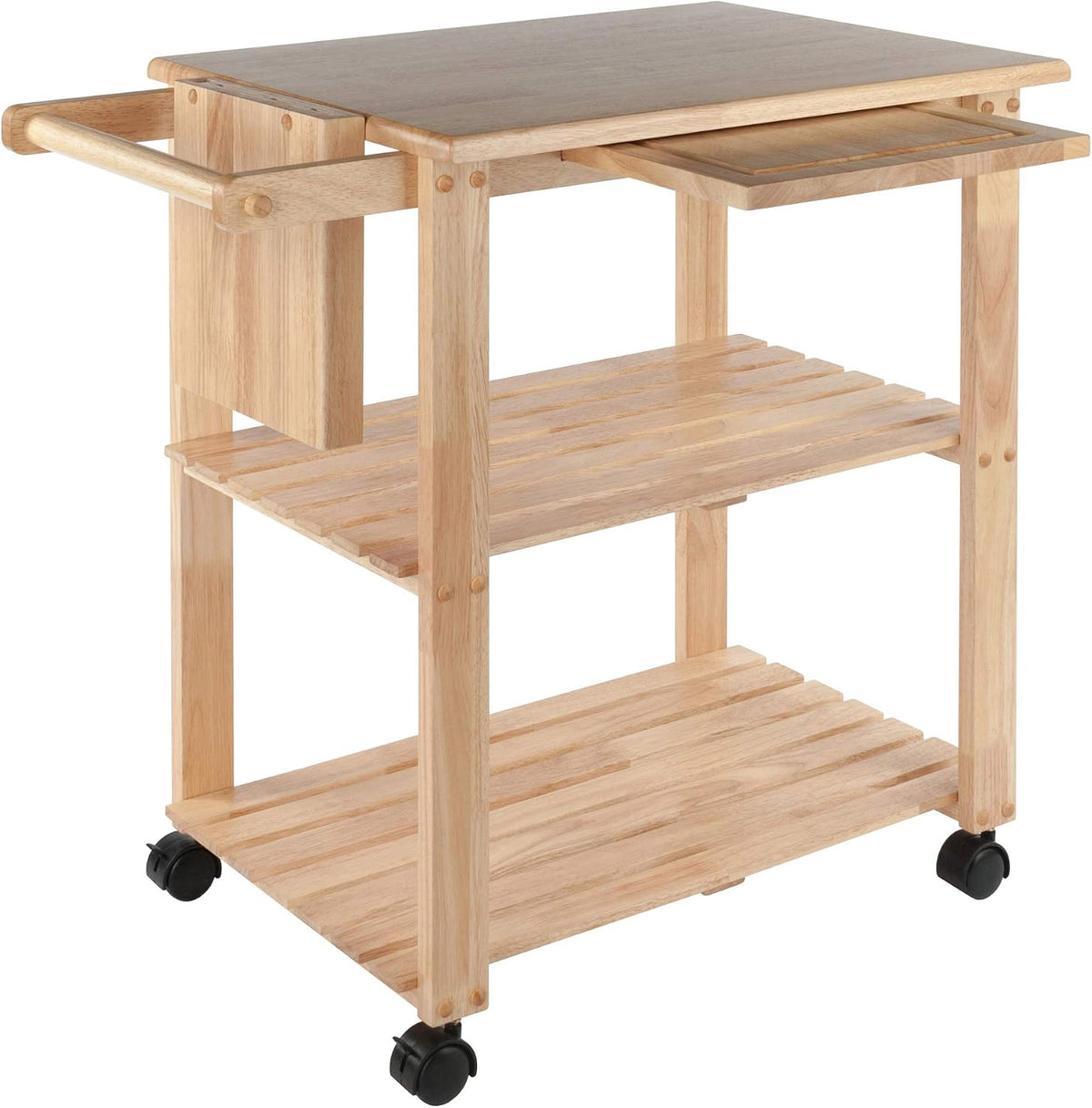 Winsome Mario Kitchen Cart | Rolling Utility & Serving Cart with Wheels for Snacks, Drinks, Kitchen Essentials, Storage & Organization for Home, Apartment