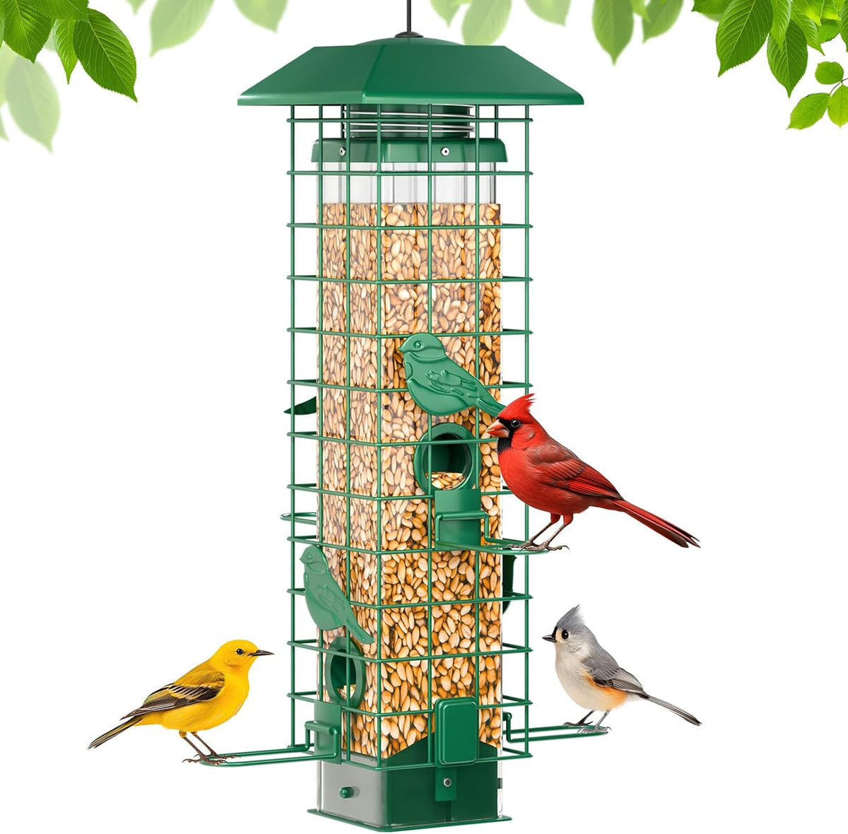 Squirrel-Resistant Hanging Metal Bird Feeder – 3 lb