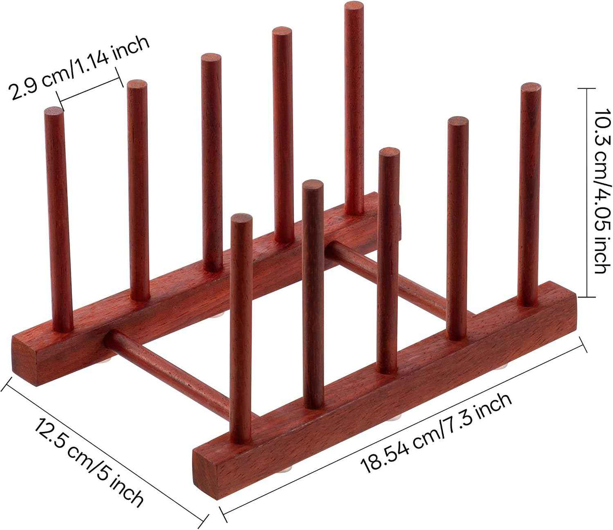 HBlife Rosewood Dish Drying Rack, 4 Slots