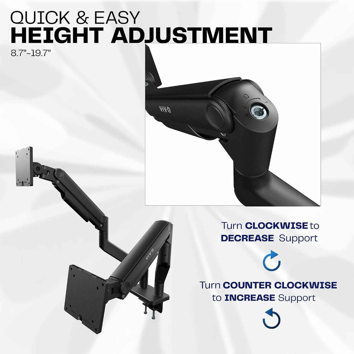 VIVO Heavy Duty Dual Ultra-Wide Monitor Tension Arm, Up to 45 inch Screens, Holds 44 lbs per Arm, Premium Desk Mount Monitor Stand for 2 Ultrawides, Black, STAND-V200V