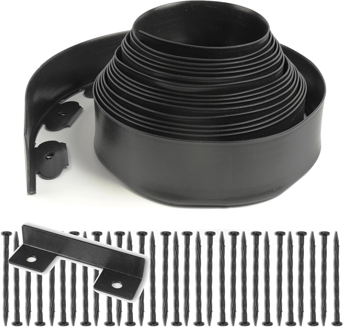 4 inch Tall Landscape Edging No Dig 33FT Garden Edging with 30 Spikes, Landscape Edging Border for Landscaping, Lawn, Flower Beds, Grass, Yard