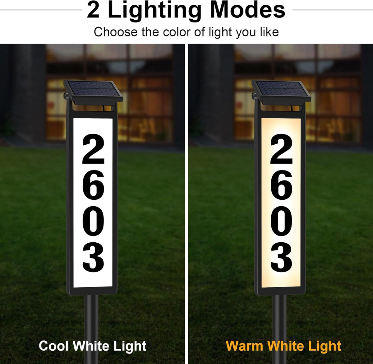 Illuminated Solar Address Sign – Waterproof Aluminum Plaque