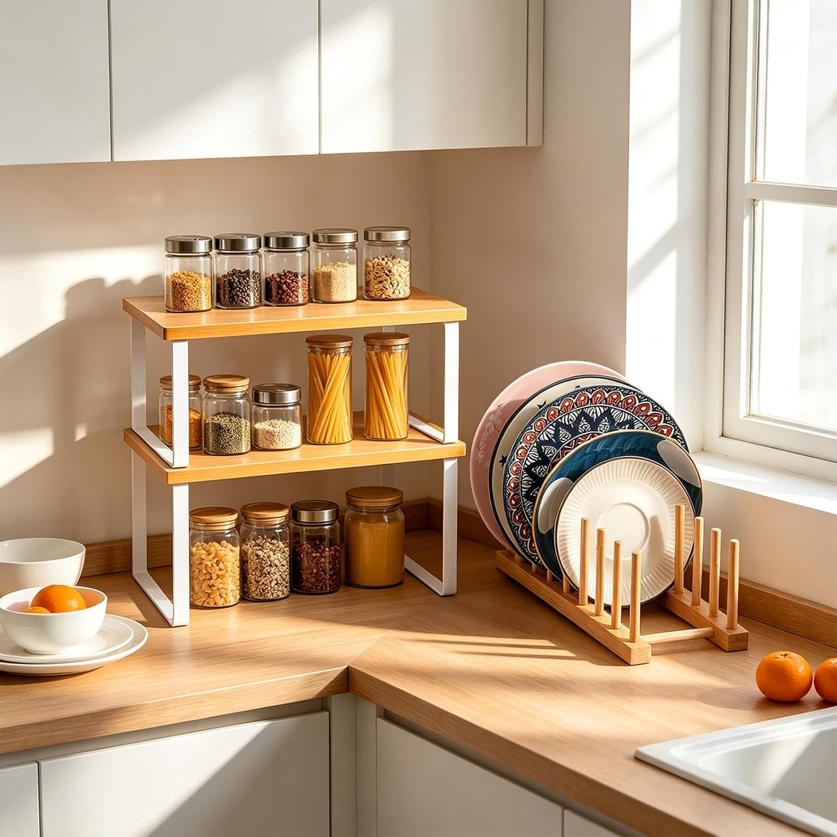 4PCS Bamboo Kitchen Cabinet Organizer Set