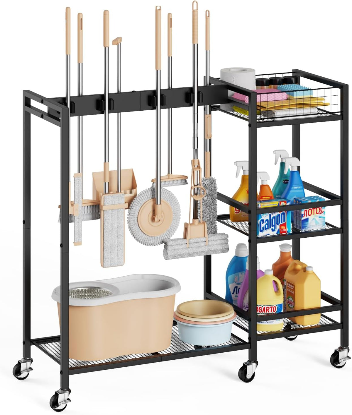 Mobile Cleaning Supply & Mop Storage Cart - Field & Nook