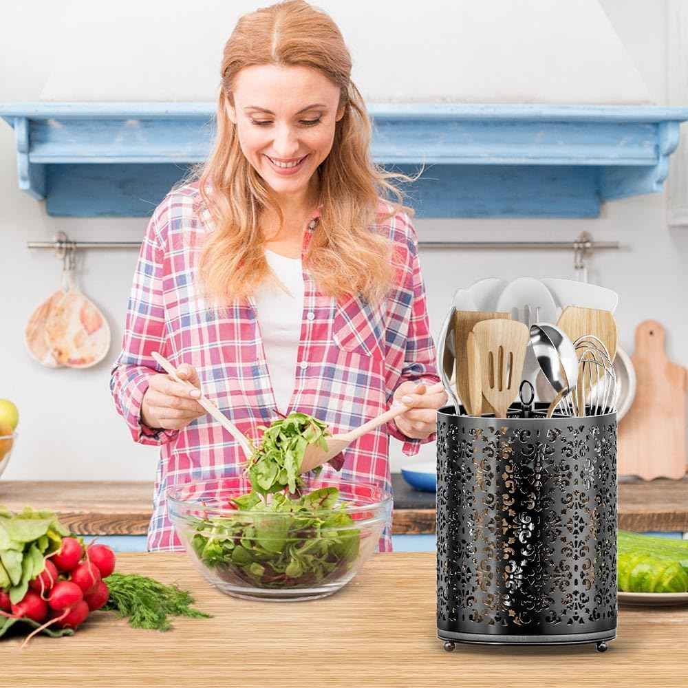 Rotating Utensil Holder, Extra Large, Black