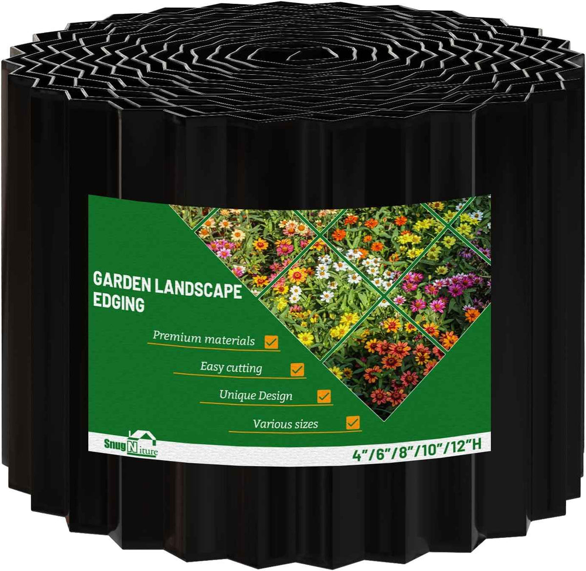 SnugNiture Corrugated Metal Garden Edging,4" x 10' Sturdy Lawn Edging Border,Landscape Edging Border for Lawn, Flower Bed,Garden and Yard