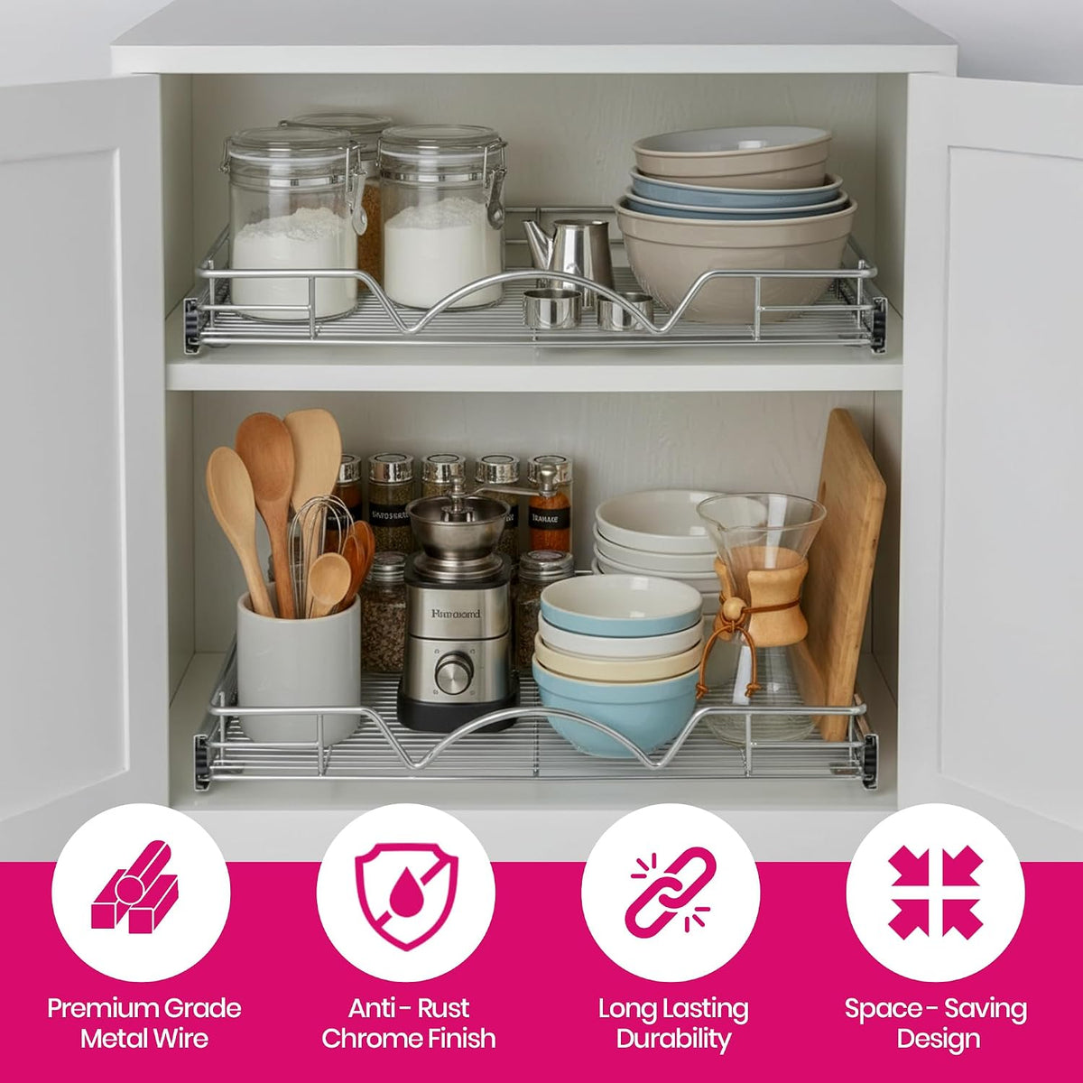 HOLDN’ STORAGE Pull-Out Cabinet Organizer, 22” W x 21” D