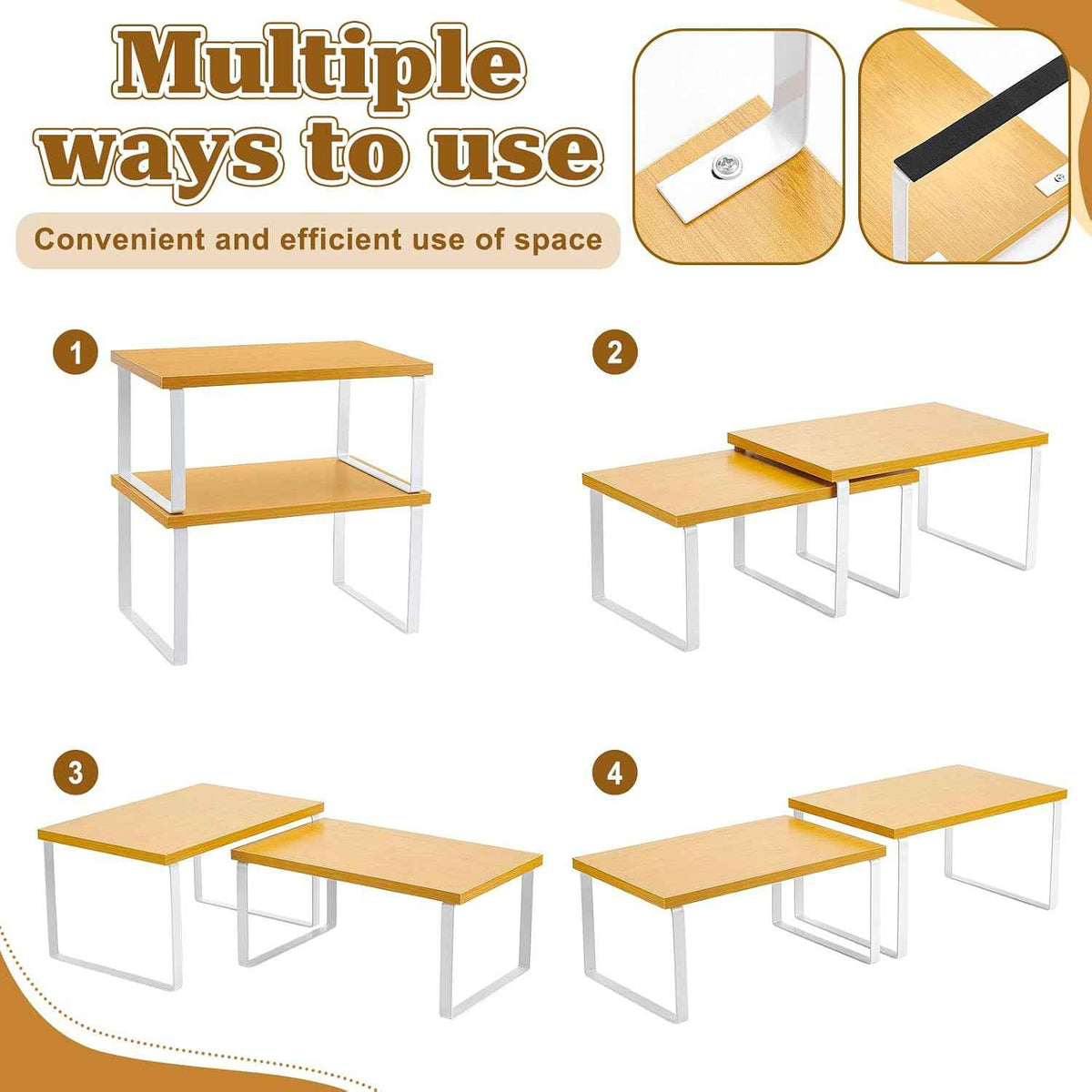 4PCS Bamboo Kitchen Cabinet Organizer Set