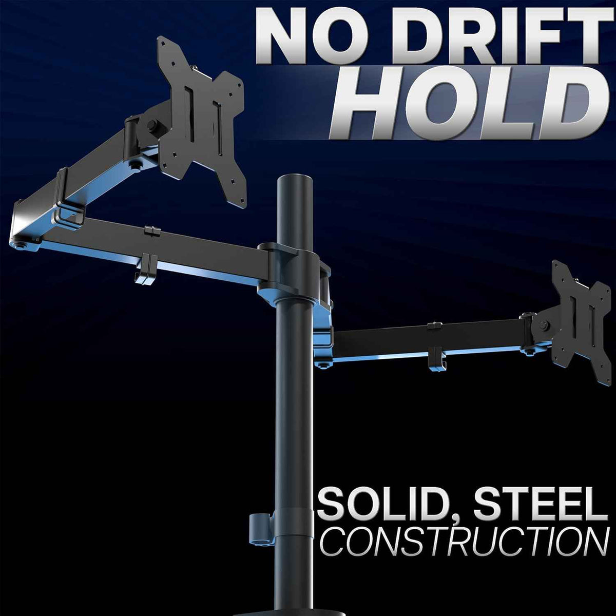 VIVO Dual Ultrawide Monitor Desk Mount, Heavy Duty Fully Adjustable Steel Stand, Holds 2 Computer Screens up to 38 inches and Max 22lbs Each, Black, STAND-V038