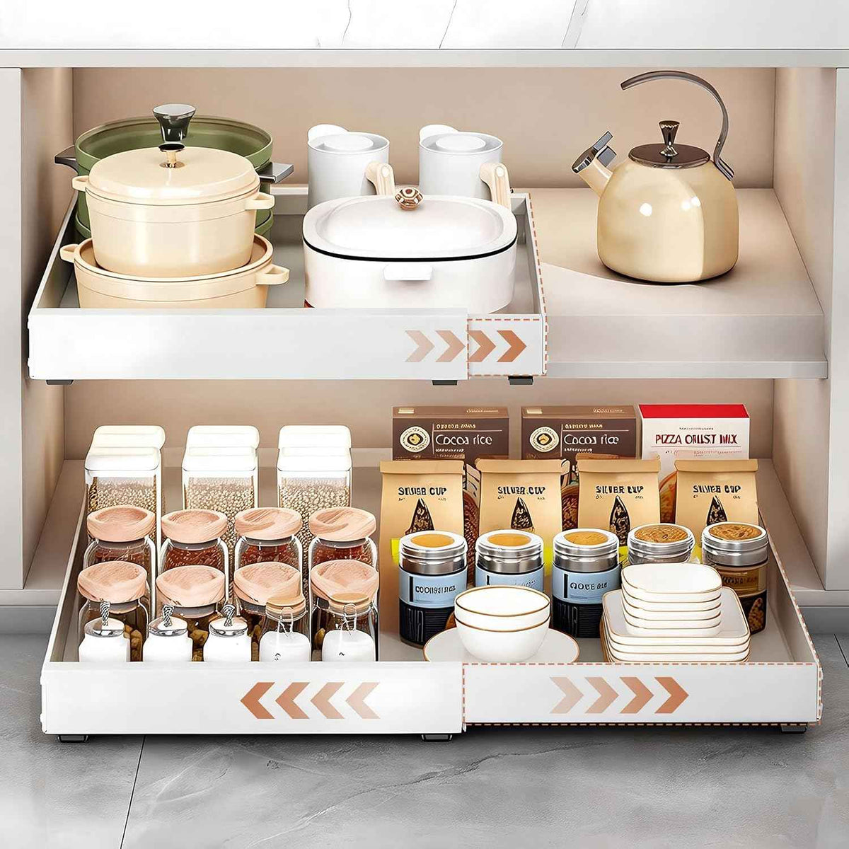 2-Pack Expandable Pull-Out Cabinet Organizer, 12"-22"