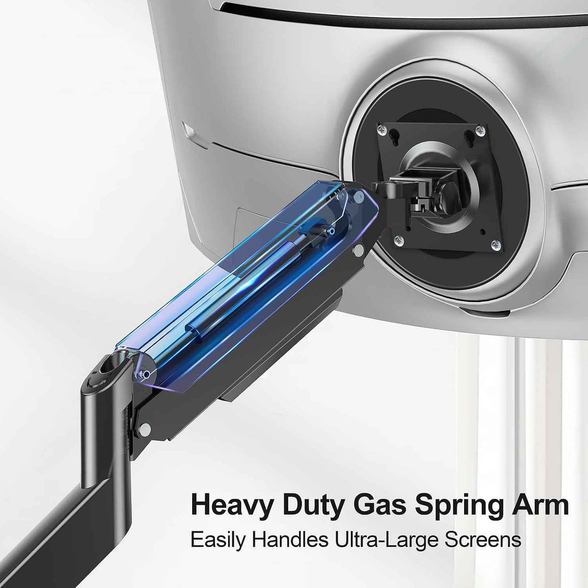 Heavy Duty Monitor Mount for Max 49" Ultrawide Screens | Hold up to 44 lbs, Premium Single Monitor Arm for Samsung Odyssey G9 and More, Adjustable Gas Spring Desk Stand, VESA Mount
