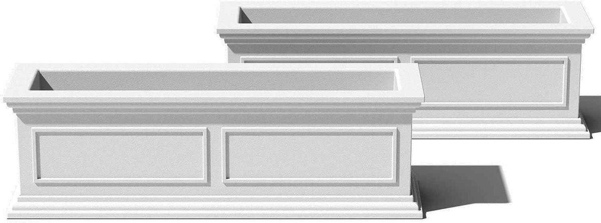 Veradek Brixton Window Box Plastic Planter - Large Rectangular Planter for Outdoor Balcony/Windowsill | Crack-Resistant All-Weather | Classic Estate Design for Flowers, Herbs, Succulents