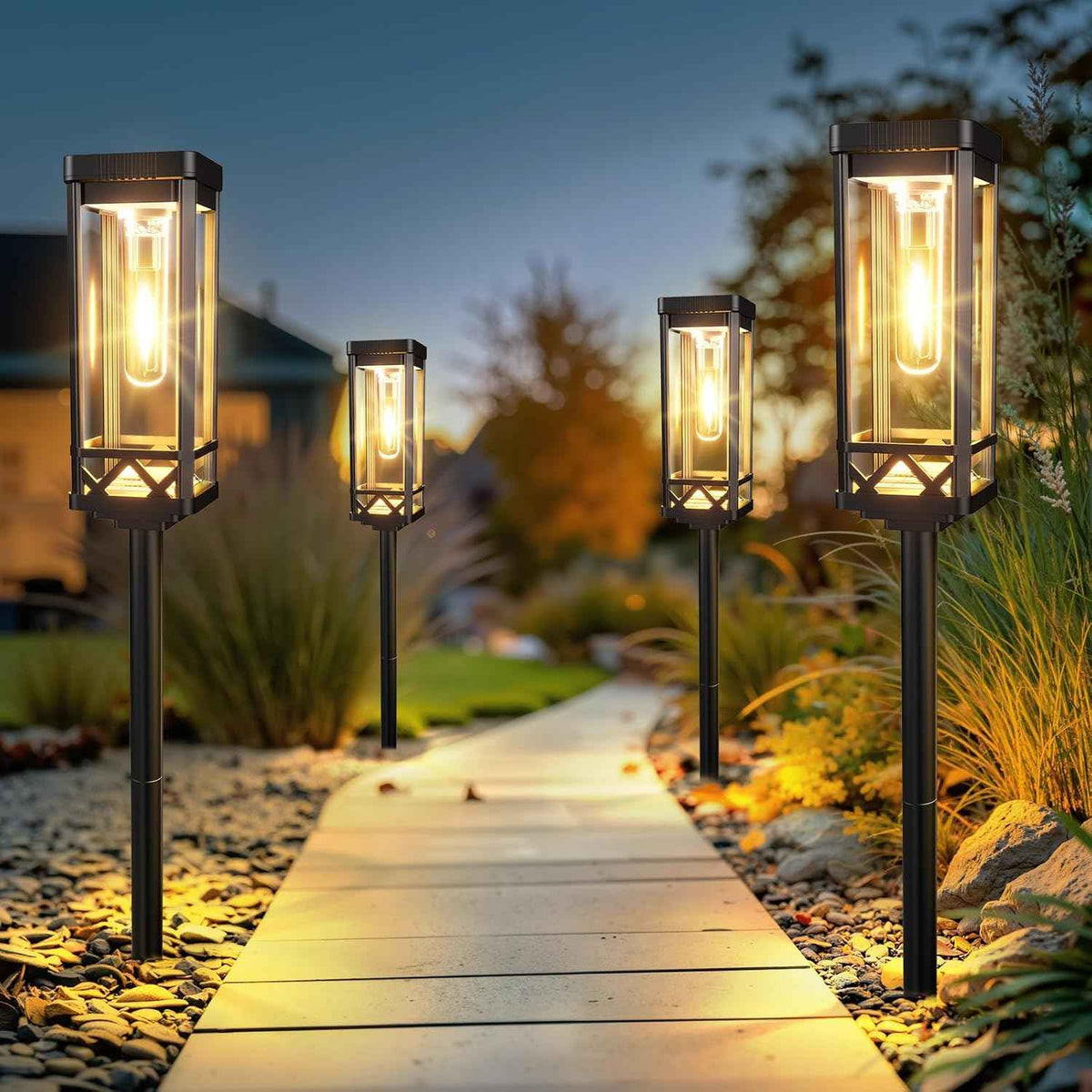 KOOPER Taller Solar Pathway Lights Outdoor, 6 Pack Upgraded Brighter Solar Garden Lights Solar Powered, Up to 15 Hours Outdoor Solar Lights for Yard Landscape Walkway Driveway Sidewalk (Warm White)