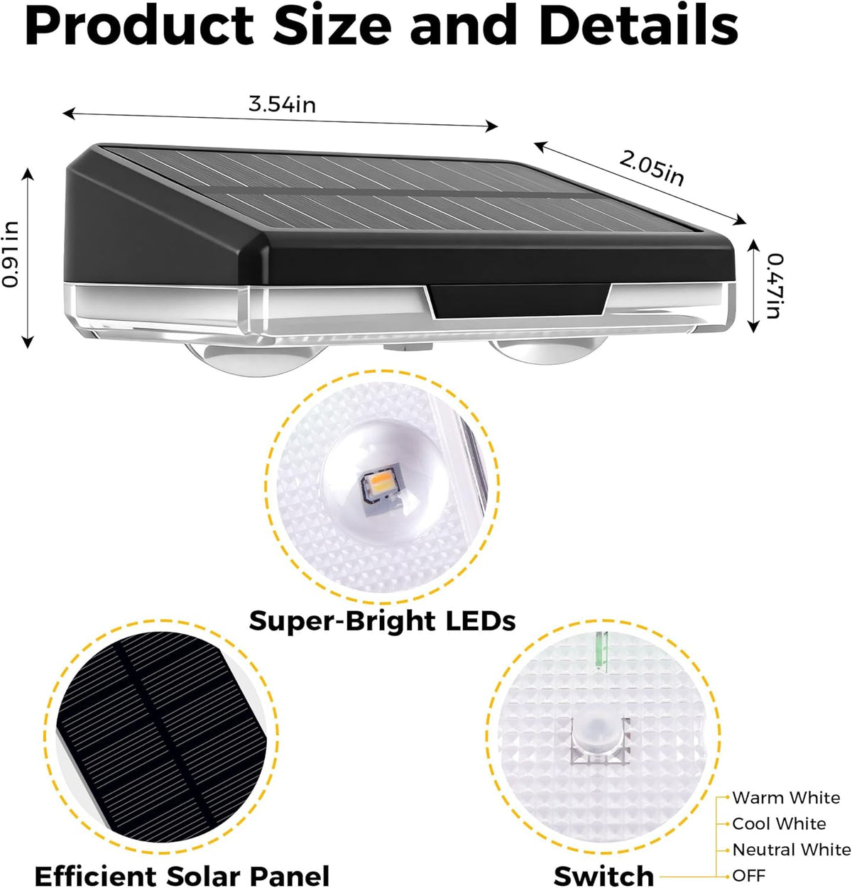 Solar Address and Sign Downlights – Warm White, 2 Pack