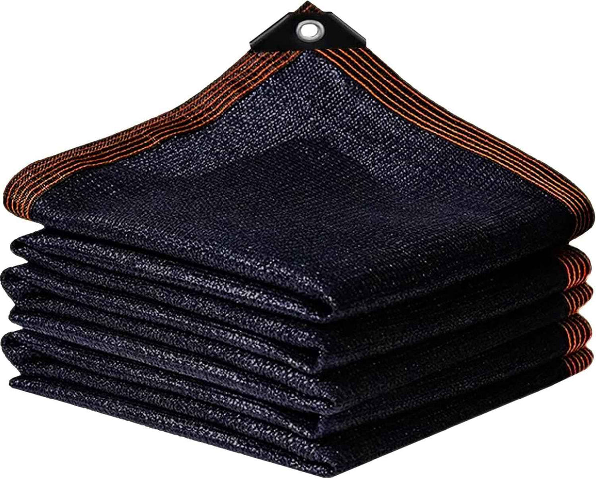 QLOFEI 60-70% Shade Cloth with Grommets, Sunblock Shade Sail Mesh Tarp for Plant Greenhouse, Easy to Hang Shade Cloth for Patio Kennel Chicken Coop Lawn Garden Shade Neting Cover, 10x18 FT
