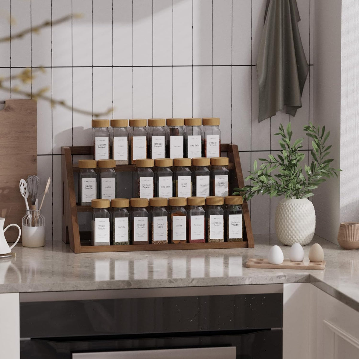 3-Tier Bamboo Spice Rack for Countertop - Field & Nook