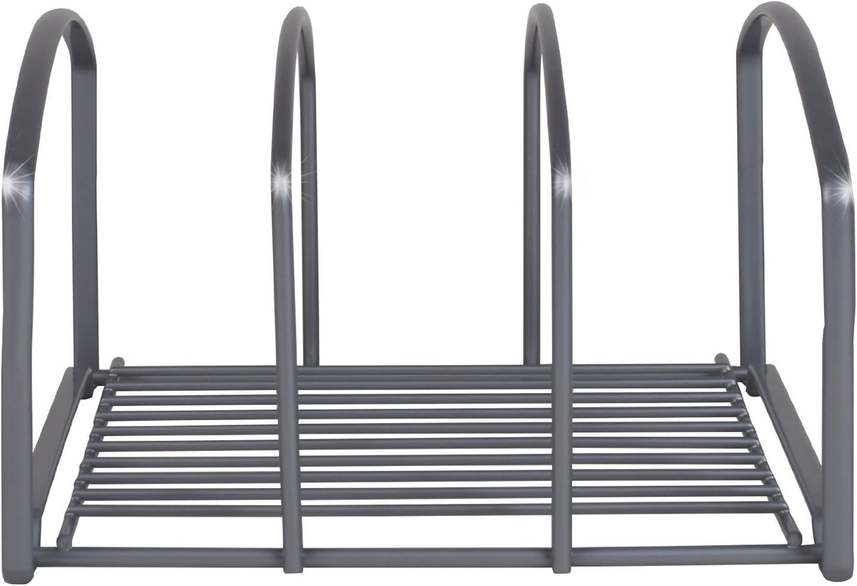 Deco Brothers Cookware Organizer Rack, 3 Slot, Silver