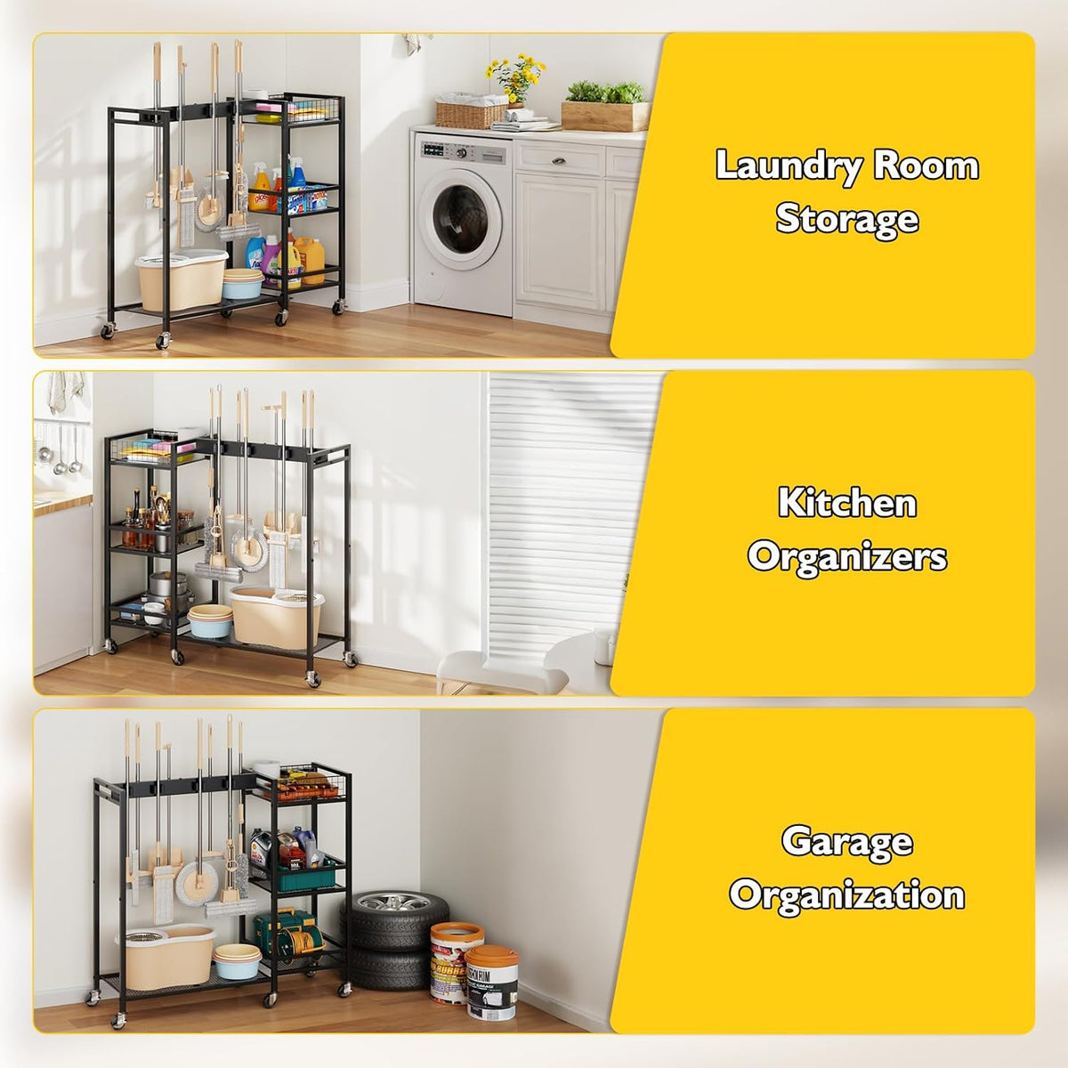 Mobile Cleaning Supply & Mop Storage Cart - Field & Nook
