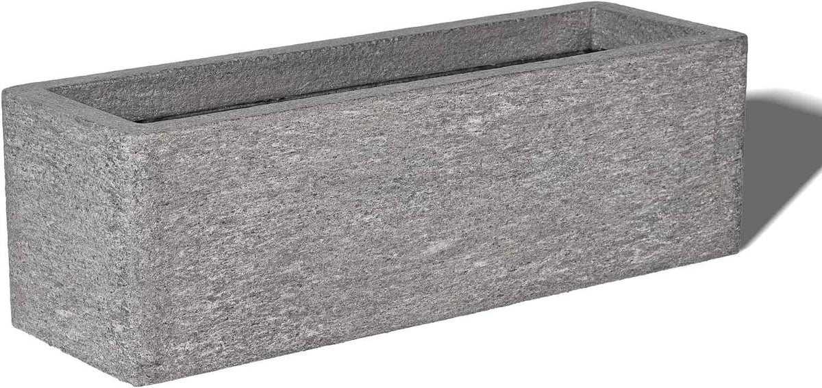 24 Inch Rectangular Concrete Planter,Durable All-Weather Use with Drainage Holes,Large Rectangular Planter for Outdoor Indoor Plants