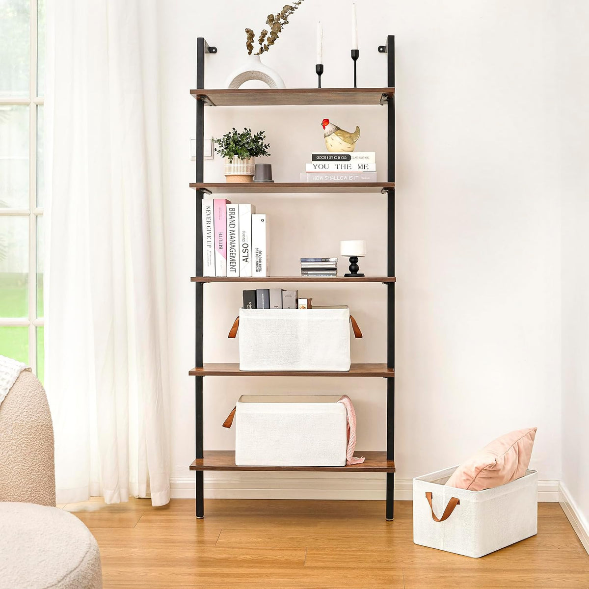 Closet Storage Baskets – Collapsible Fabric Storage Bins with Metal Frame - Field & Nook