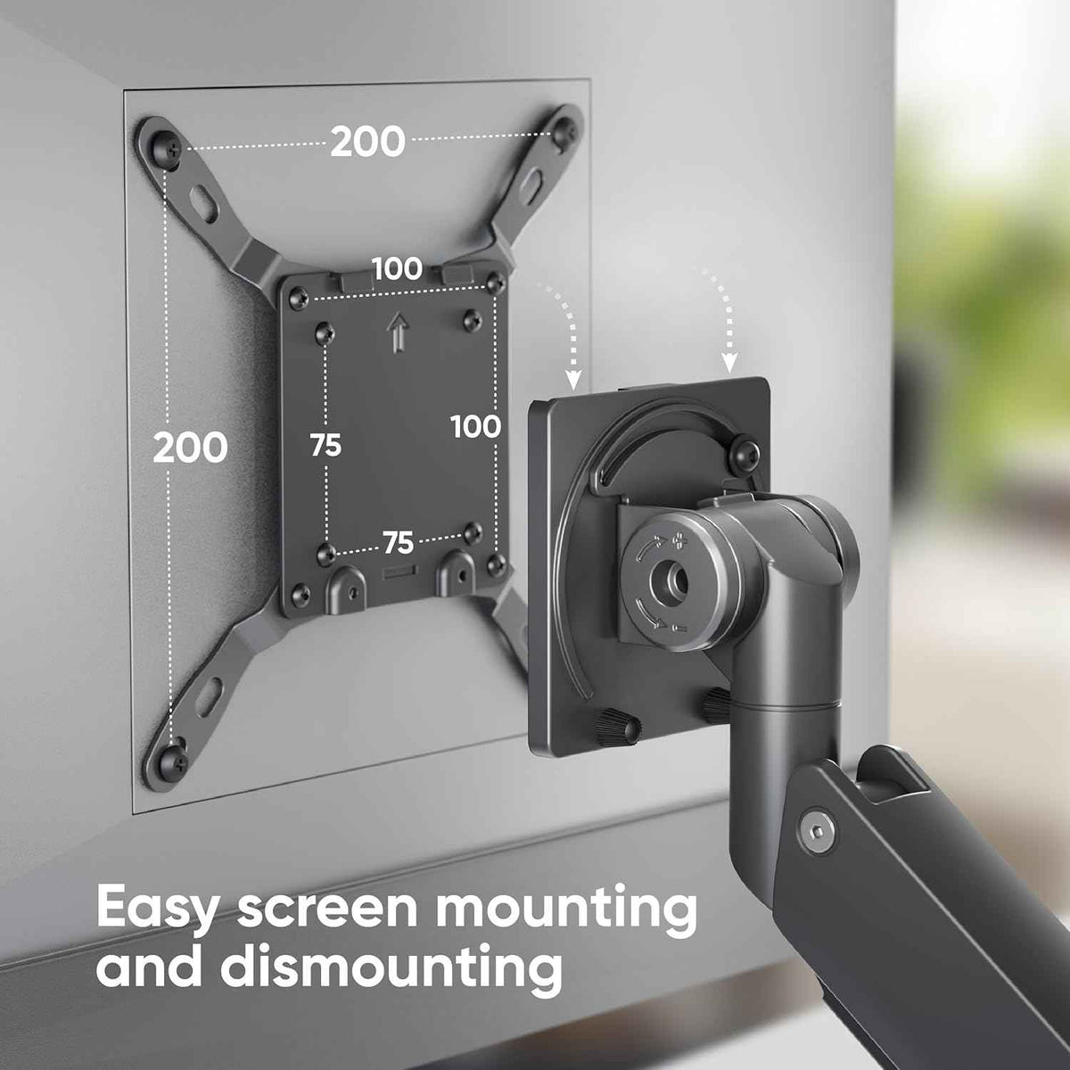 ONKRON Heavy Duty Monitor Arm for 17-57 Inch Screens up to 59.4 lbs, Ultrawide Screen Mount with Adjustable Gas Spring, VESA 75x75-200x200, Single Arm Monitor Mount for Desk, Clamp & Grommet Black | Ultrawide monitor mount with 23" extension, gas sprin...
