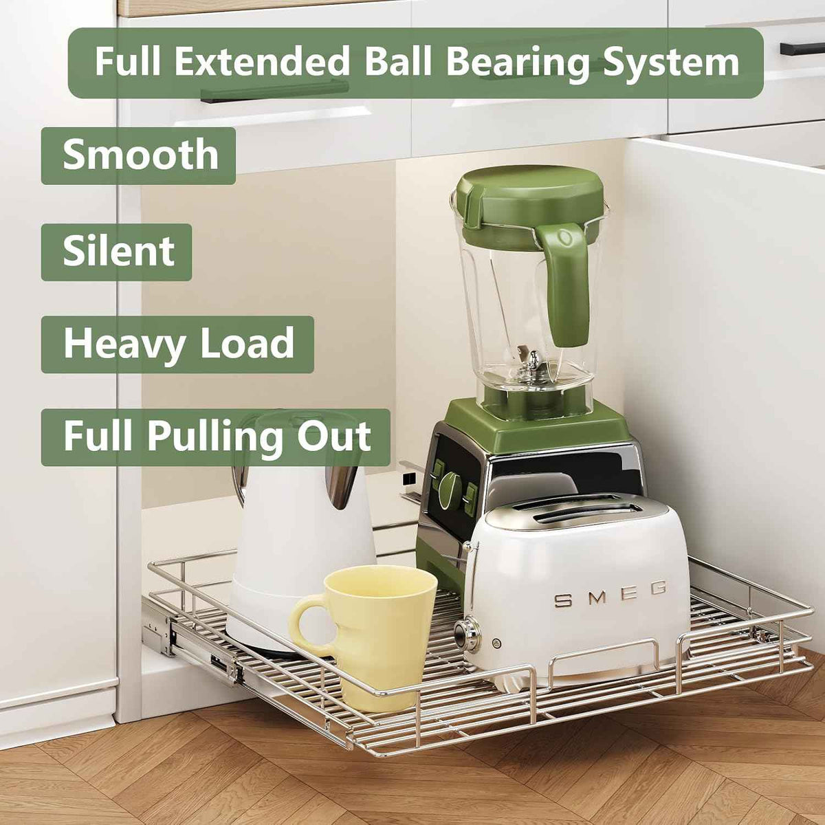 LOVMOR Pull-Out Cabinet Organizer, 31½" W x 21½" D
