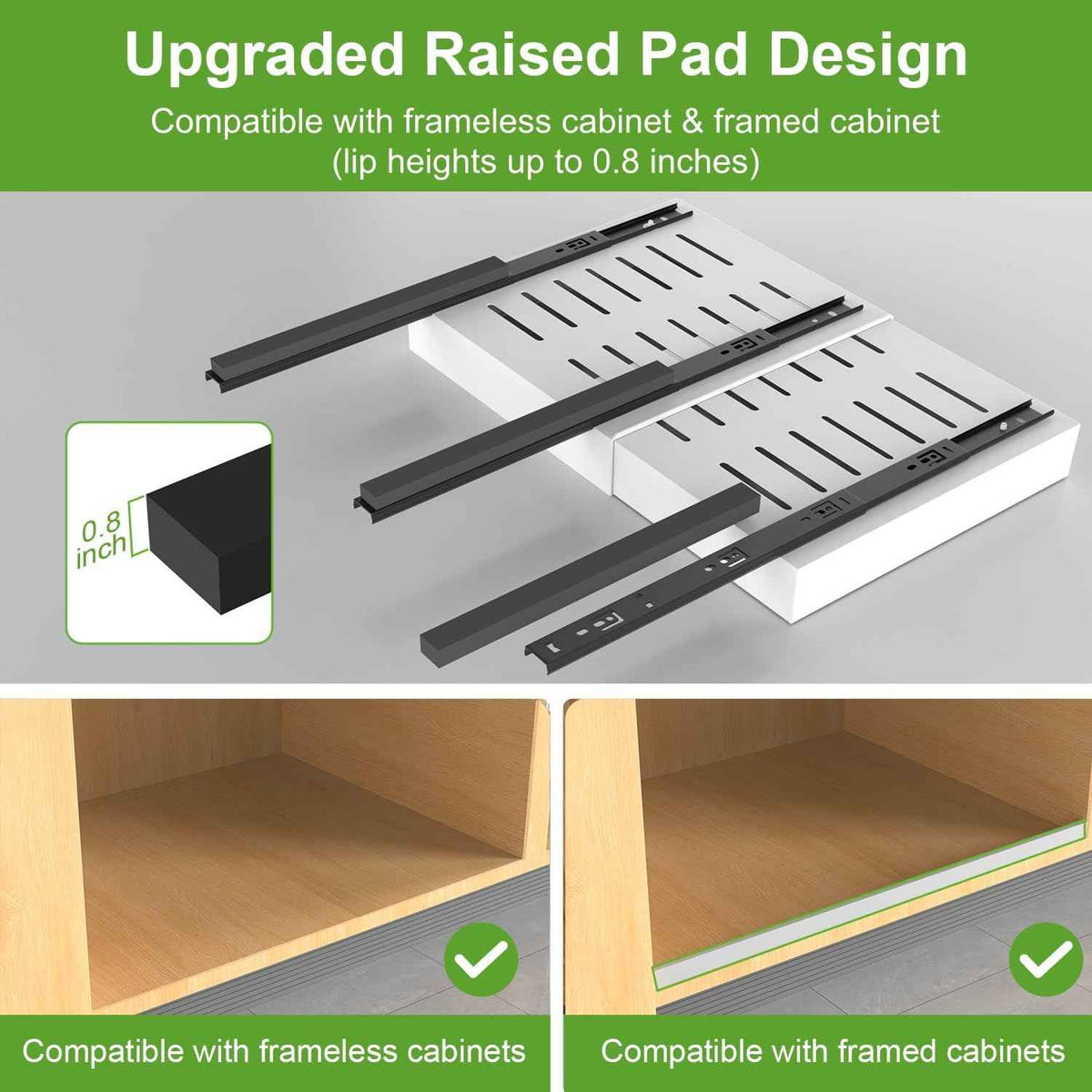 1-Pack Expandable Pull-Out Cabinet Organizer, 16.5" Deep