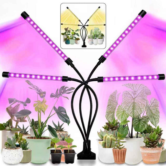 LEOTER Grow Light for Indoor Plants - Upgraded Version 80 LED Lamps with Full Spectrum & Red Blue Spectrum, 3/9/12H Timer, 10 Dimmable Level, Adjustable Gooseneck,3 Switch Modes