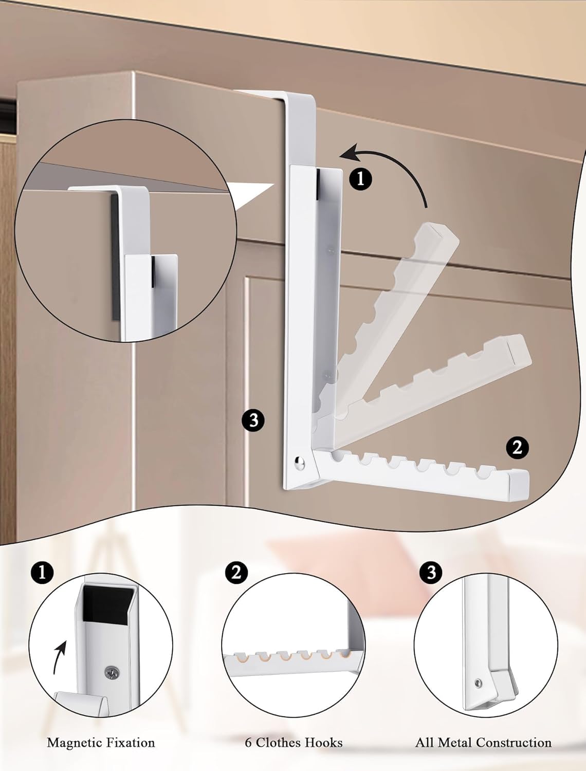 Over-the-Door Folding Drying Rack – 2-Pack Space-Saving Hangers