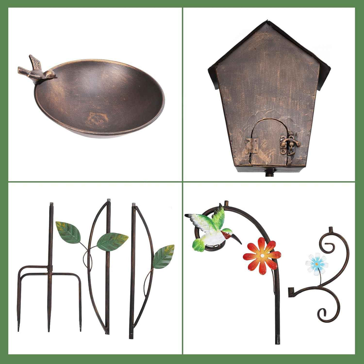 Yinns Metal Bird House, Decorative Birdhouse Stake with Bowl for Yard Decor | 69“ Bird House with Baths Bird Pole, Heavy Duty Birdhouse Stake for Outdoor Metal Bird Bath Bowl for Outside Garden Decor