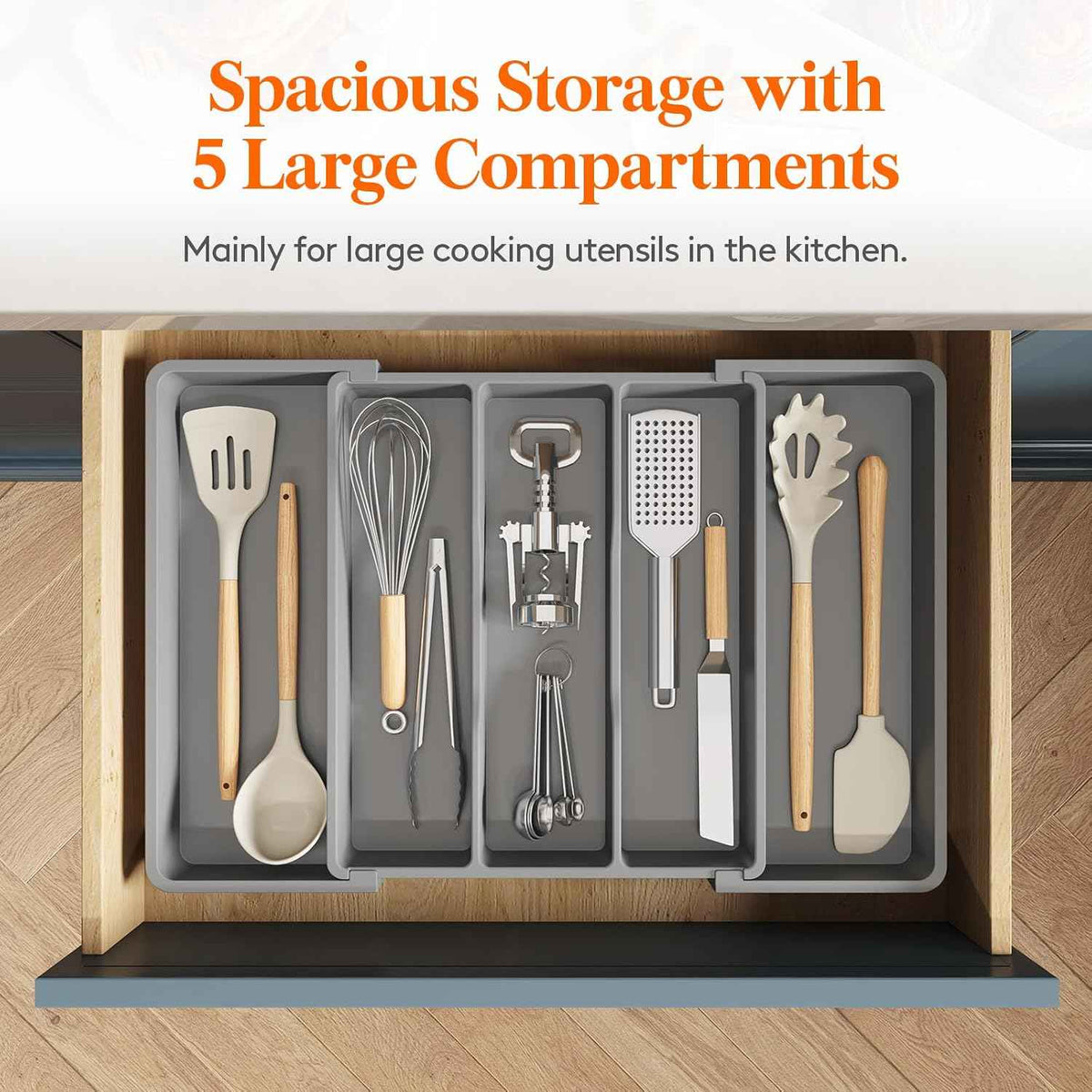 Lifewit Expandable Utensil Organizer, 13-22 x 15"