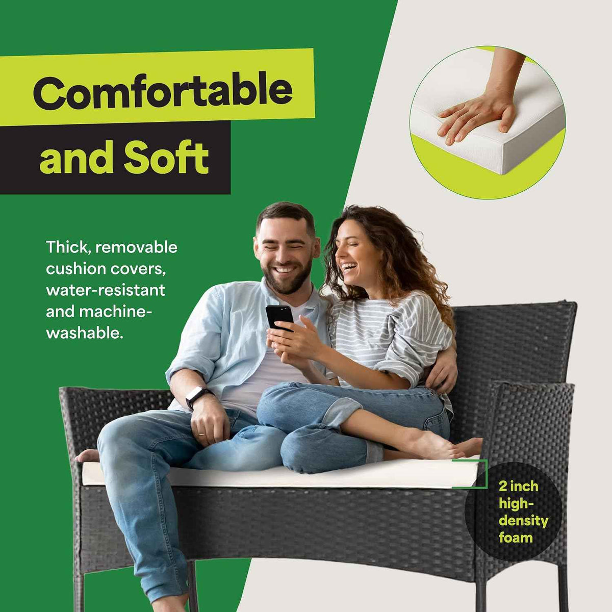 EconoHome 4-Piece Outdoor Patio Furniture Set - Patio Set with 2