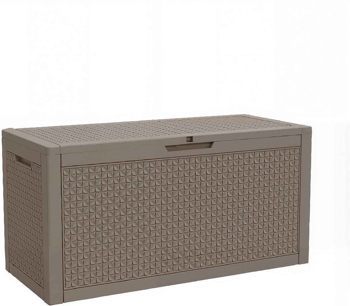 110 Gallon Resin Deck Box Outdoor Storage Box Waterproof for Patio Furniture,Outdoor Cushions,Garden Tools and Pool Supplies（Grey）