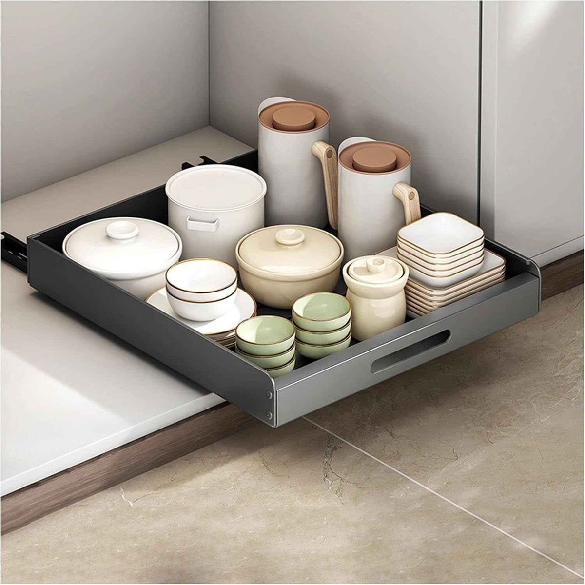 Pull Out Cabinet Drawer Organizer, Carbon Steel