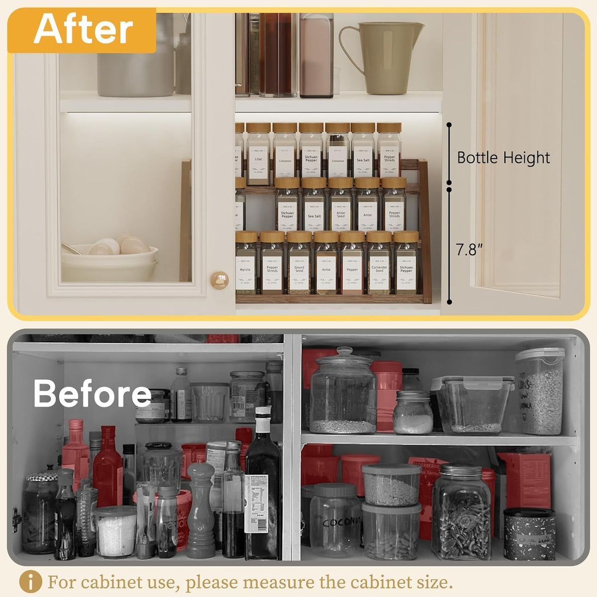 3-Tier Bamboo Spice Rack for Countertop - Field & Nook