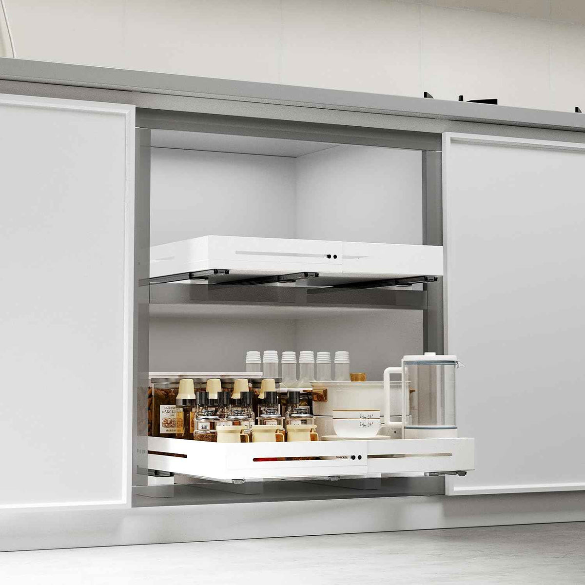 Pull Out Cabinet Organizer, 12.8"-17.5" D x 14.8"-20.5" W